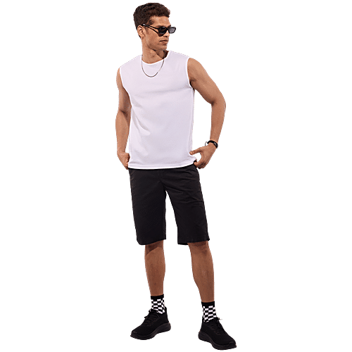 Hoversoul Men's 100% Cotton Sleeveless Under Tee - White, 1 pc (Size - XL)