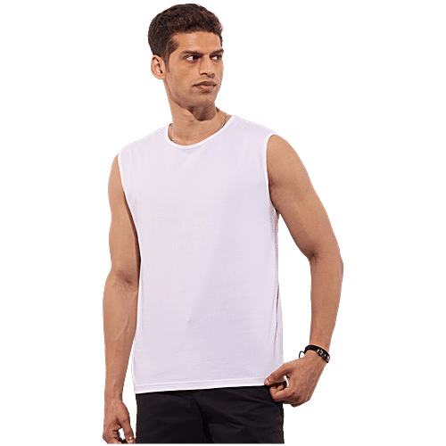 Hoversoul Men's 100% Cotton Sleeveless Under Tee - White, 1 pc (Size - XL)