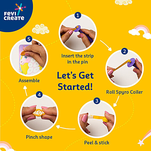 Fevicreate Build-n-Create Twirl & Curl Unicorn Greeting Cards Kit For 5+ Yrs, 1 pc