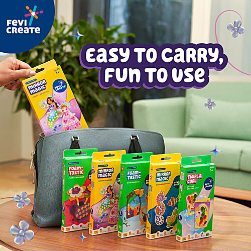 Fevicreate Stick-n-Create Mirror Magic Pretty Princess Kit For 3+ Yrs, 1 pc Sparkly Stickers, Travel Friendly