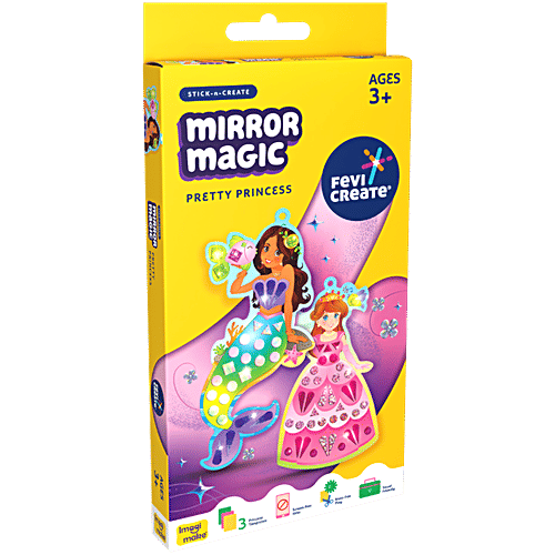 Fevicreate Stick-n-Create Mirror Magic Pretty Princess Kit For 3+ Yrs, 1 pc Sparkly Stickers, Travel Friendly