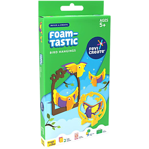 Fevicreate Build-n-Create Foam-Tastic Bird Hangings Kit For 5+ Years, 1 pc Foam Bird Craft, Travel Friendly