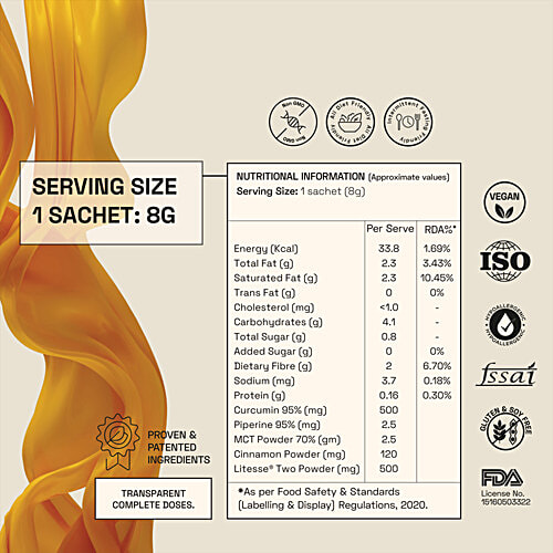 Ace Blend Curcumin Wonder Latte - For Immunity, 35 g (5 Sachets x 7 g) 500 mg Curcumin per Serving, All Natural, No Added Sugar, Dairy & Gluten Free