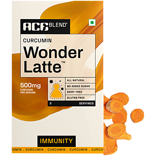 Ace Blend Curcumin Wonder Latte - For Immunity, 35 g (5 Sachets x 7 g) 500 mg Curcumin per Serving, All Natural, No Added Sugar, Dairy & Gluten Free