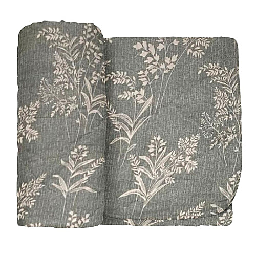 Sarangi Creations Single Comforter Microfibre - Floral Design, Grey, 1 pc