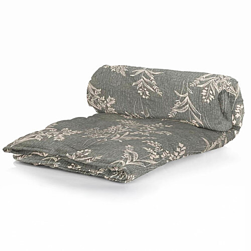 Sarangi Creations Single Comforter Microfibre - Floral Design, Grey, 1 pc