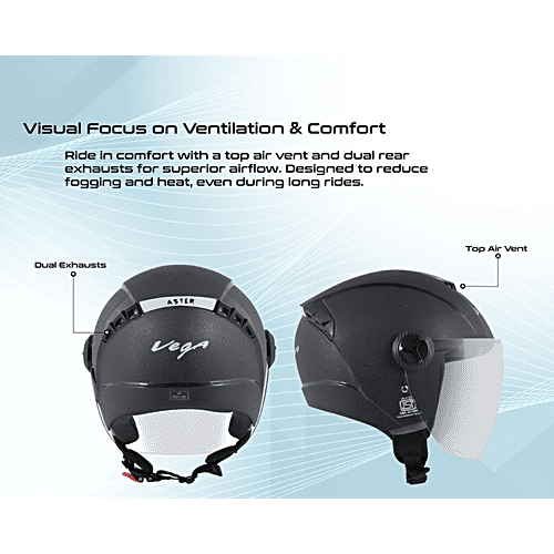 Vega Auto Aster Helmet - Black, 1 pc (Medium) 