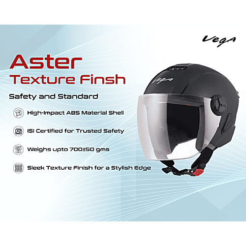 Vega Auto Aster Helmet - Black, 1 pc (Medium) 
