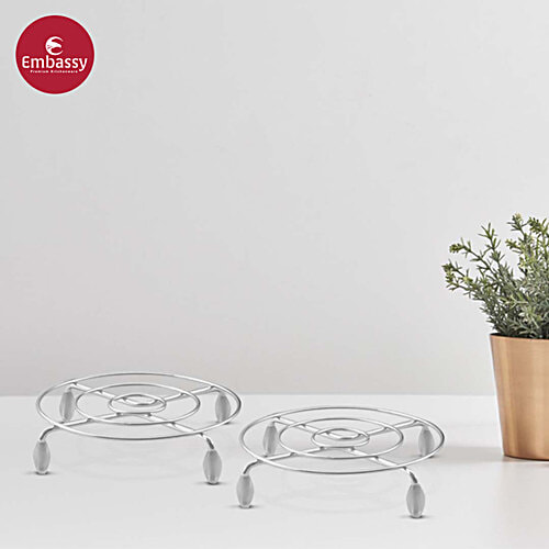Embassy Stainless Steel Heat-Resistant Trivet/Table Rings, 2 pcs  