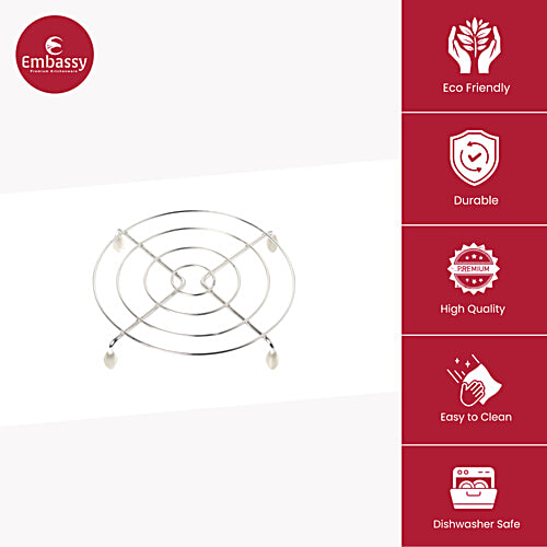 Embassy Stainless Steel Heat-Resistant Trivet/Table Rings, 2 pcs  