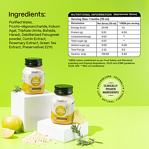 The Good Bug Gut Cleanse Daily Probiotic Colon Detox Shot, 980 ml (14 x 70 ml) Prepare your Gut Microbiome, Detox & Reset your Gut in just 2 Weeks