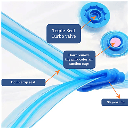 Homestrap Vacuum Storage Bags, 5 pcs (Get Free Vacuum Pump) Double Zipper, Reusable