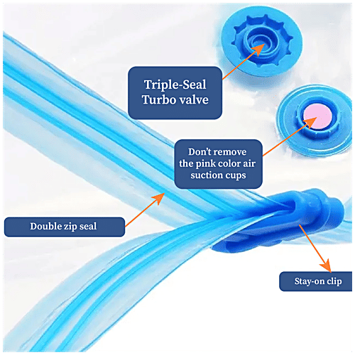 Homestrap Vacuum Storage Bags, 5 pcs (Get Free Vacuum Pump) Double Zipper, Reusable