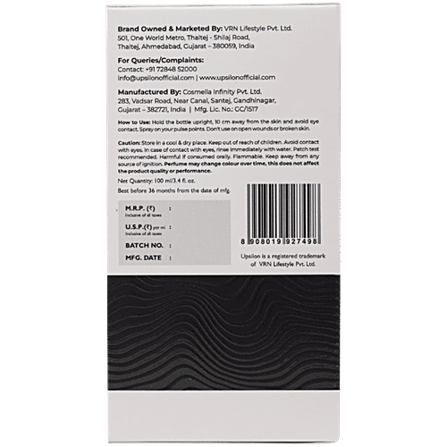 Upsilon Master Eau De Parfum, 100 ml Long Lasting Perfume