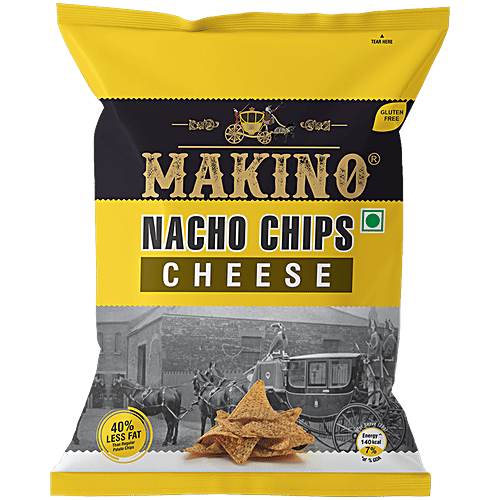 Makino Cheese Nacho Chips, 37 g Gluten Free, 40% Less Fat than Regular Potato Chips