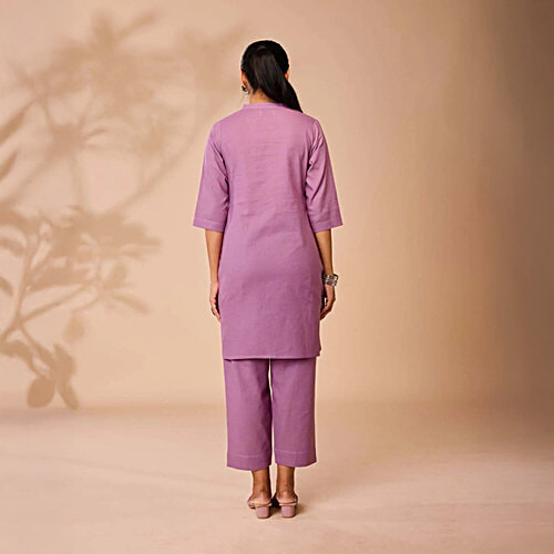 Daali Lavender Regular Fit Kurta, 1 Set (Size - L) 