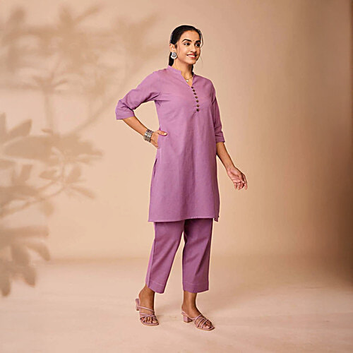 Daali Lavender Regular Fit Kurta, 1 Set (Size - XL)