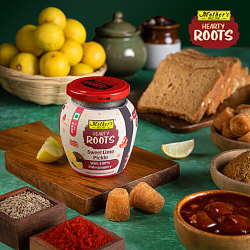Mother's Recipe Hearty Roots Sweet Lime Pickle With Palm Jaggery, 350 g  Immunity Boosting, Better Digestion, Body Cleanser
