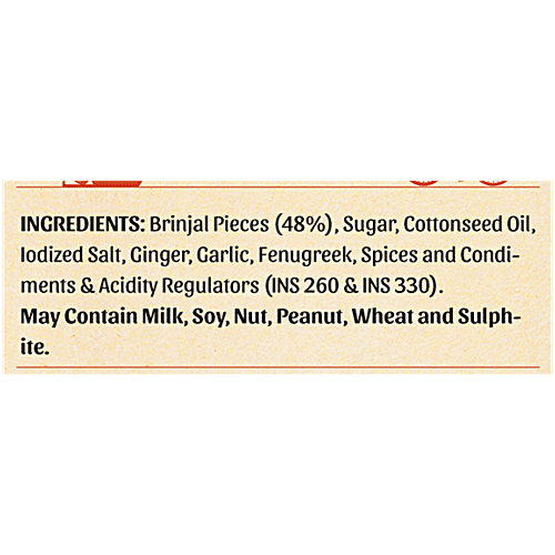 Mother's Recipe Hearty Roots Brinjal Pickle, 350 g  Packed with Vitamins & Minerals, Rich in Antioxidants