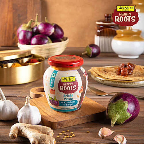 Mother's Recipe Hearty Roots Brinjal Pickle, 350 g  Packed with Vitamins & Minerals, Rich in Antioxidants