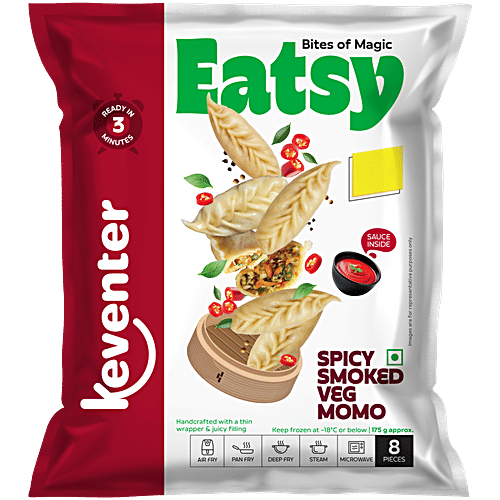Keventer Spicy Smoked Veg Momo, 8 pcs