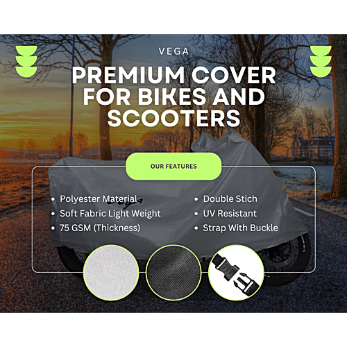 Vega Auto Universal Bike Cover - Silver, 1 pc  UV Protection, Dustproof & Waterproof