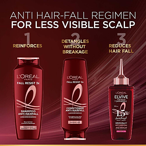 L'Oreal Paris Fall Resist Anti Hair Fall Serum With 1.5% Aminexil, Caffeine & Arginine, 102 ml  For Lesser Hair Fall, For Lesser Visible Scalp & Hair Fall
