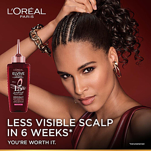 L'Oreal Paris Fall Resist Anti Hair Fall Serum With 1.5% Aminexil, Caffeine & Arginine, 102 ml  For Lesser Hair Fall, For Lesser Visible Scalp & Hair Fall