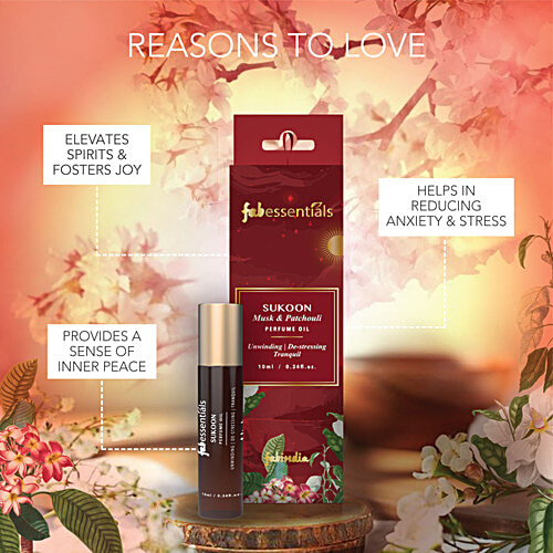 Fabessentials Sukoon Musk & Patchouli Perfume Oil, 10 ml