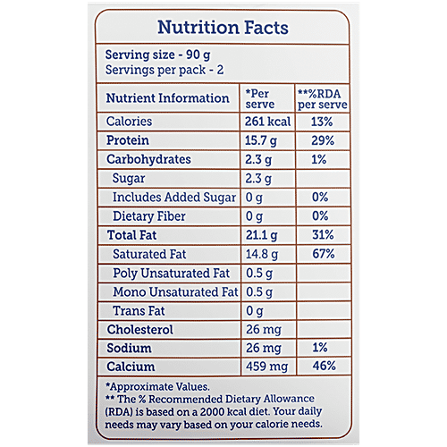 Country Delight Taaza Buffalo Paneer, 180 g  