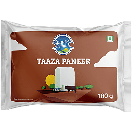 Country Delight Taaza Buffalo Paneer, 180 g  