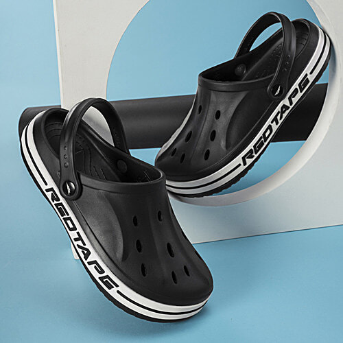 Redtape Men's Clogs - Black, 1 Pair (UK/IND-7) Perfect for Everyday Wear, Style & Comfort