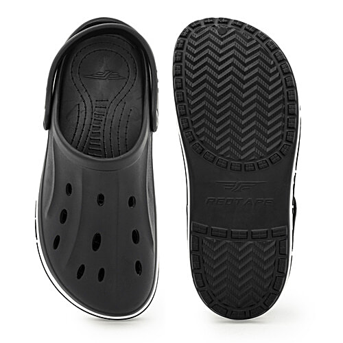 Redtape Men's Clogs - Black, 1 Pair (UK/IND-8) Perfect for Everyday Wear, Style & Comfort