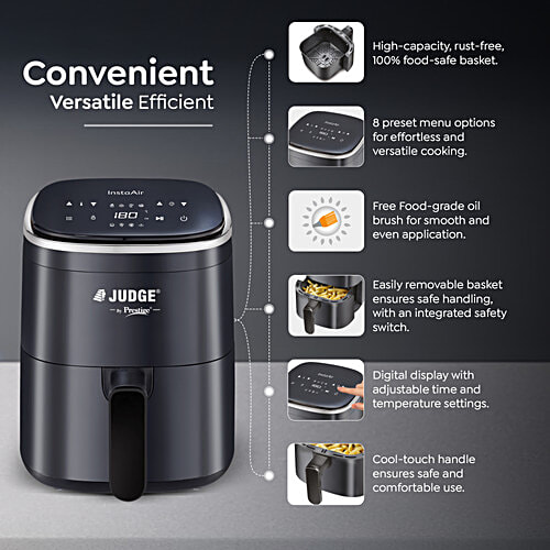 Judge by Prestige InstaAir Digital Air Fryer - 4 L, Black, 1 Unit