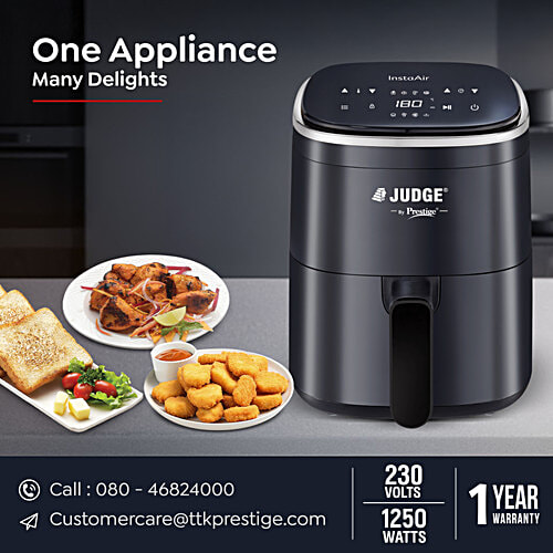 Judge by Prestige InstaAir Digital Air Fryer - 4 L, Black, 1 Unit