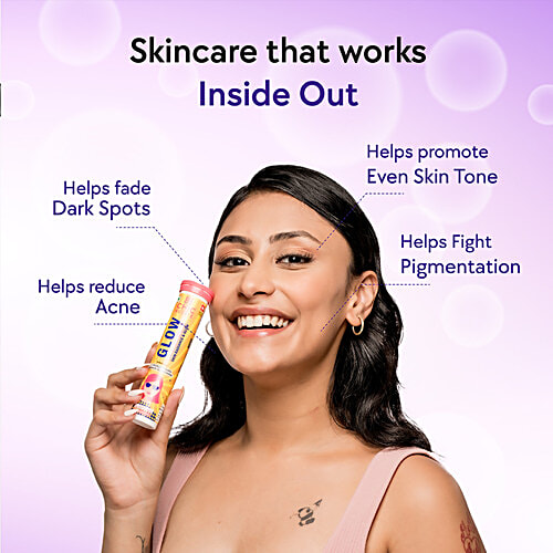 Chicnutrix Glow Glutathione Strawberry & Lemon Flavour Effervescent Tablets, 10 pcs  Vit C