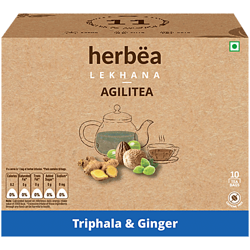 herbea Lekhana Triphala & Ginger Agilitea, 15 g (10 Bags x1.5 g each)