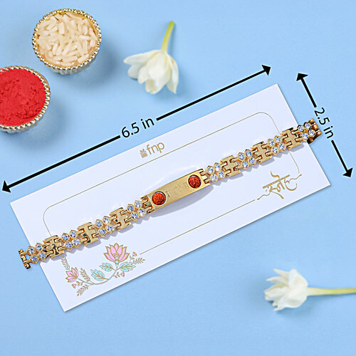 FNP Om Bracelet Jewellery Rakhi - Red, 1 pc  For Brother, Bhaiya, Bhai