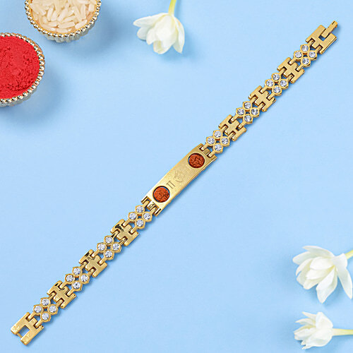 FNP Om Bracelet Jewellery Rakhi - Red, 1 pc  For Brother, Bhaiya, Bhai