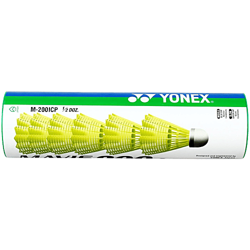 Yonex Mavis 200I Nylon Shuttle Cock -Yellow, 6 pcs  