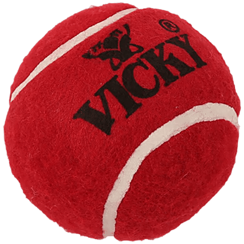 Vicky Heavy Weight Rubber Cricket Ball - Red, 6 pcs High Bounce