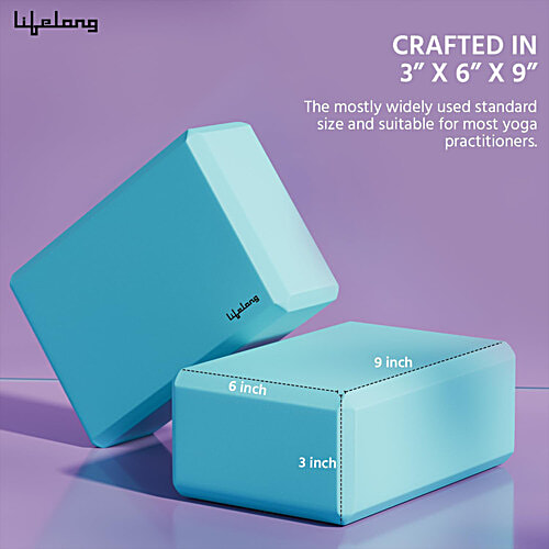 Lifelong Yoga Blocks - EVA Foam Triple Layer Bricks For Balance & Support, 1 pc For Men & Women