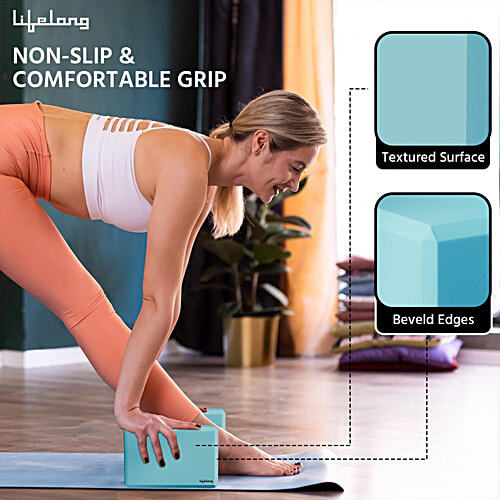 Lifelong Yoga Blocks - EVA Foam Triple Layer Bricks For Balance & Support, 1 pc For Men & Women