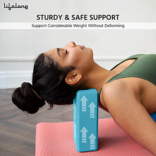 Lifelong Yoga Blocks - EVA Foam Triple Layer Bricks For Balance & Support, 1 pc For Men & Women