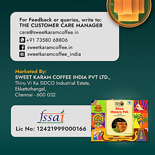 Sweet Karam Coffee Ghee Mysore Pak, 100 g No Maida