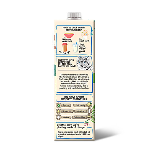 Only Earth Vanilla Oats Shake, 1 L Source of Calcium, Vitamin D/B1/B2/B12, No Added Preservatives, Plant Based Goodness