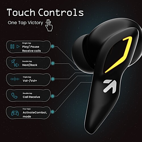 GOBOULT GOBOULT Ember TWS Earbuds with Environmental Noise Cancellation (IPX5 Water Resistant, Lightning GOBOULT Fast Charging, Black), 1 Unit  