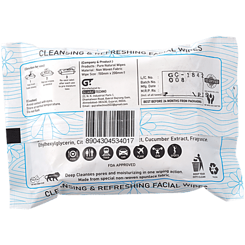 Gleaminglow Facial Wipes - Ice Fresh, 25 wipes