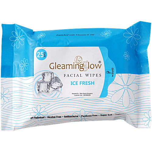 Gleaminglow Facial Wipes - Ice Fresh, 25 wipes