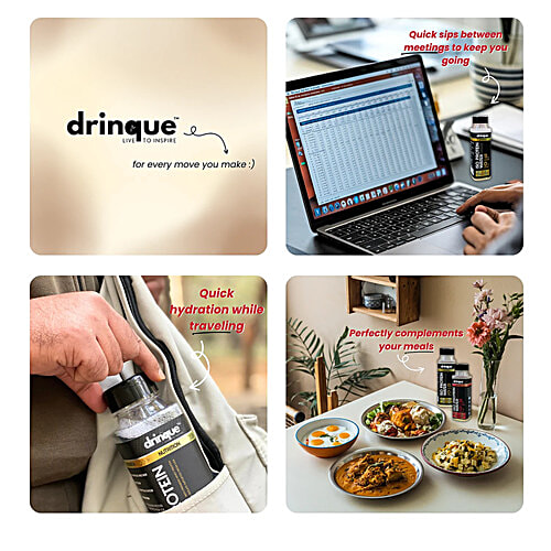 Drinque Alphonso Mango Iso Protein Water With 7 g Fibre & No Sugar, 500 ml Ready To Drink, Gluten Free, 11 g Protein